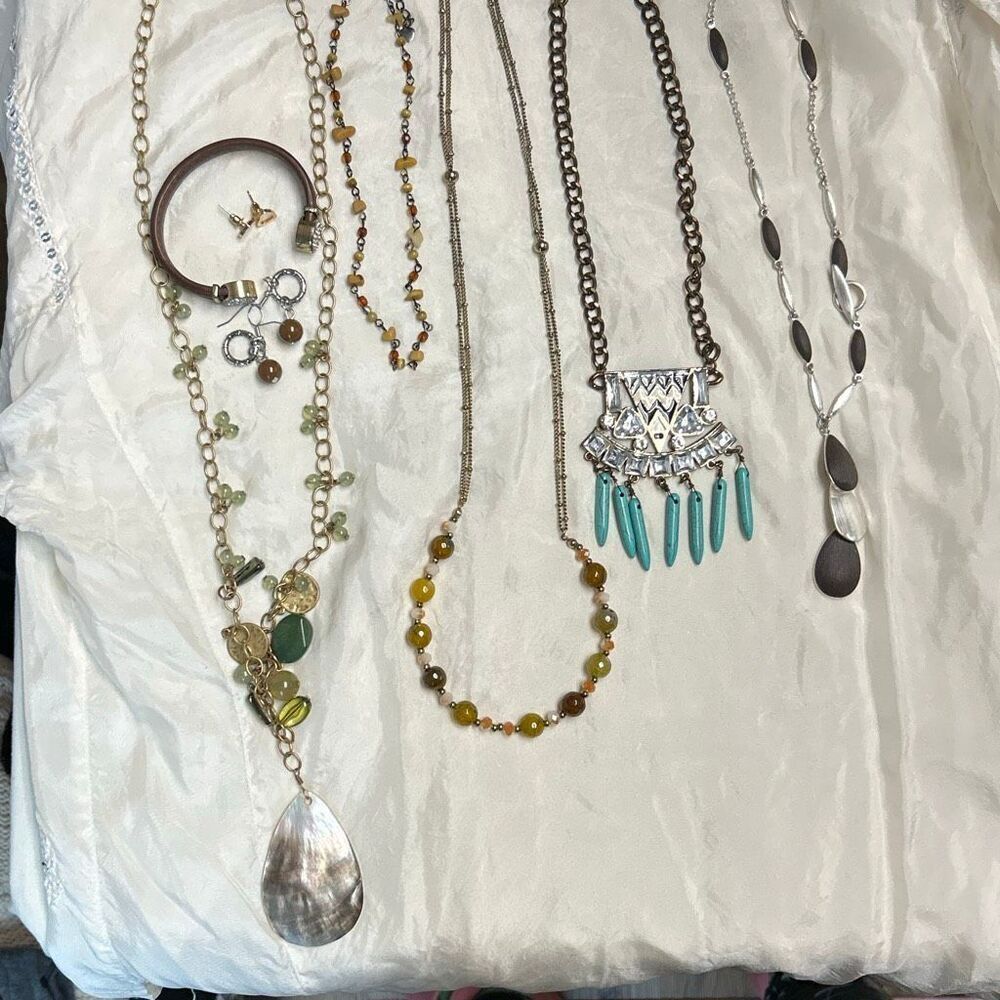 Curated Capsule Boho Jewelry Bundle Statement Necklace Lot Anthropologie Style
